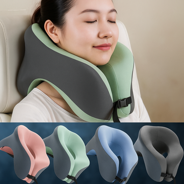 Oreiller Cervical de Voyage – Mousse à Mémoire, Multi-Positions & Antiglisse